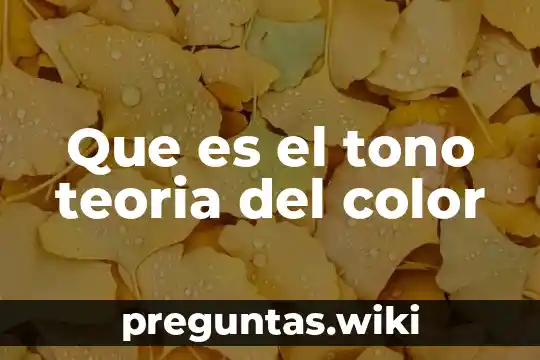 Que es el tono teoria del color