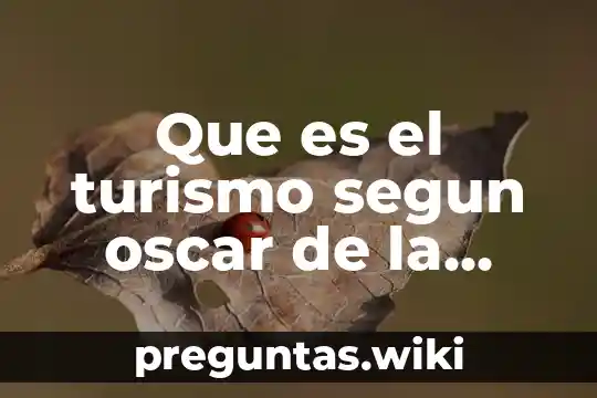 Que es el turismo segun oscar de la torre padilla