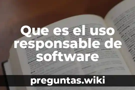 Que es el uso responsable de software
