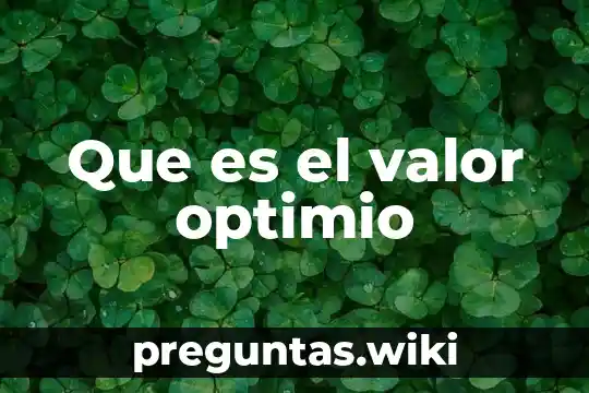 Que es el valor optimio