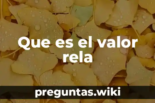 Que es el valor rela