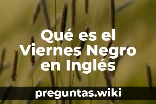 Qué es el Viernes Negro en Inglés