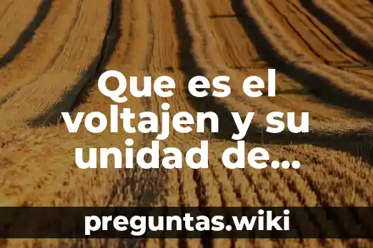 Que es el voltajen y su unidad de medida