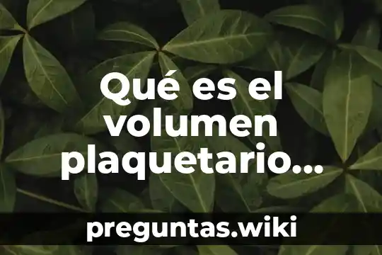 Qué es el volumen plaquetario medio en el embarazo