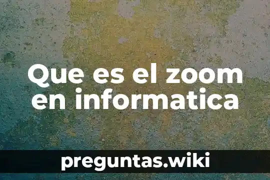 Que es el zoom en informatica