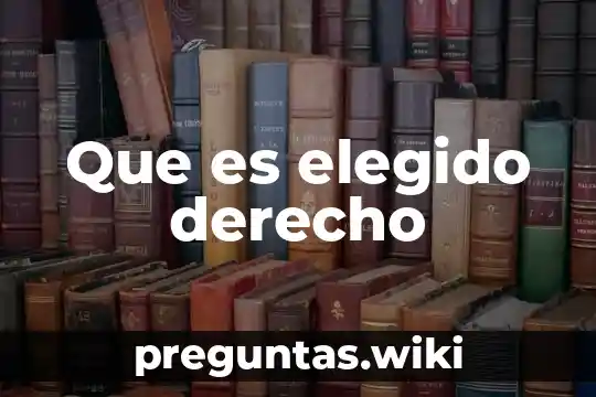 Que es elegido derecho