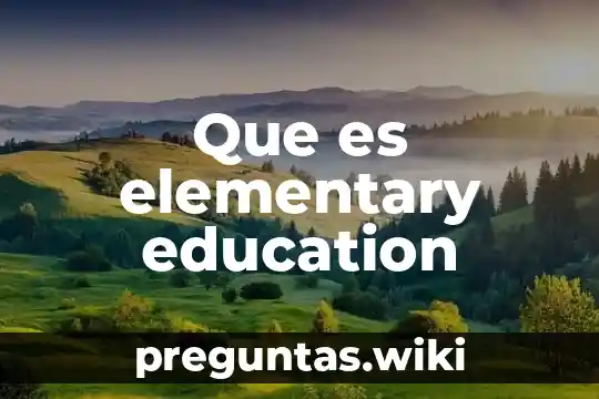 Que es elementary education