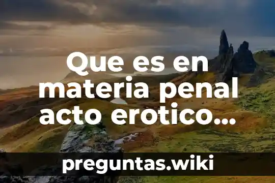 Que es en materia penal acto erotico sexual