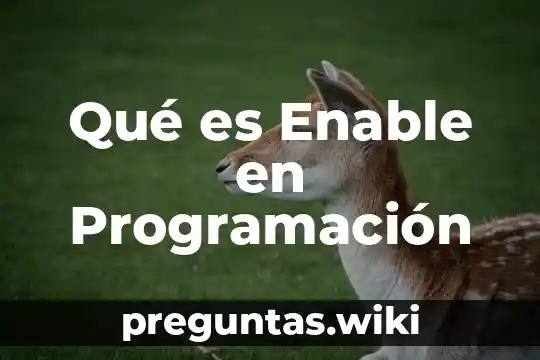 Qué es Enable en Programación