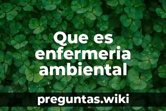 Que es enfermeria ambiental