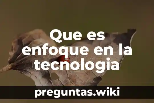 Que es enfoque en la tecnologia