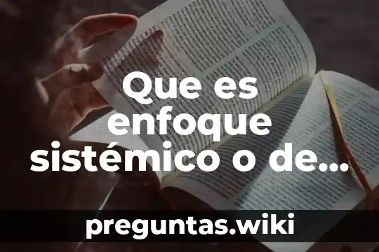 Que es enfoque sistémico o de sistema segun autores empresa