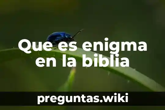 Que es enigma en la biblia