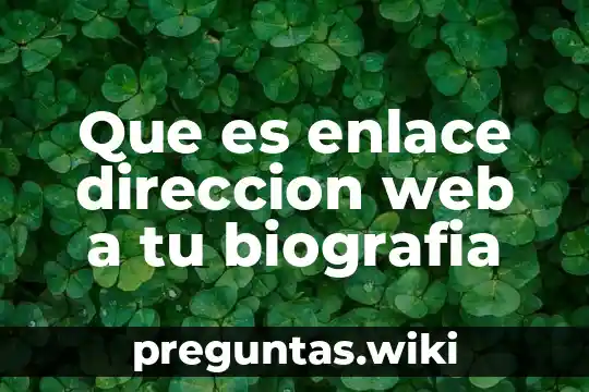 Que es enlace direccion web a tu biografia