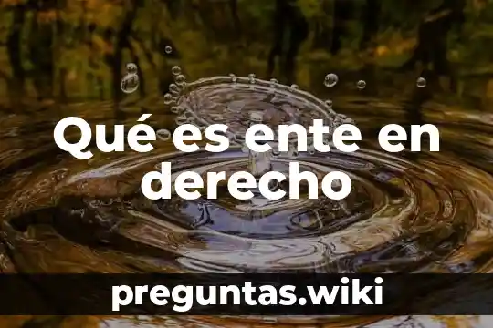Qué es ente en derecho