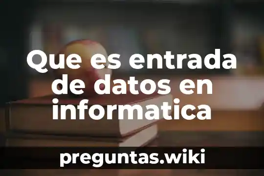 Que es entrada de datos en informatica