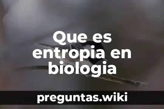 Que es entropia en biologia