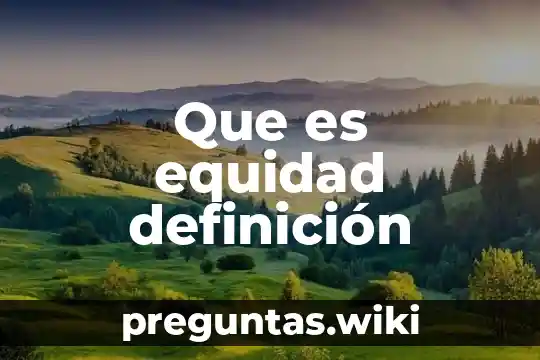 Que es equidad definición
