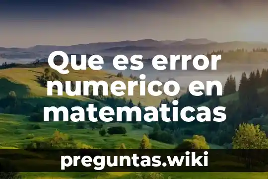Que es error numerico en matematicas