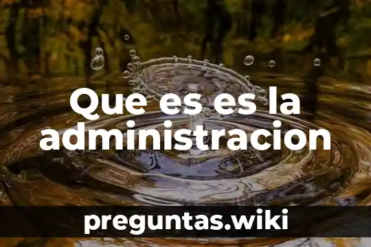 Que es es la administracion