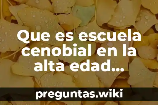 Que es escuela cenobial en la alta edad media
