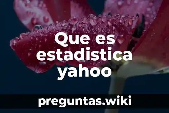 Que es estadistica yahoo