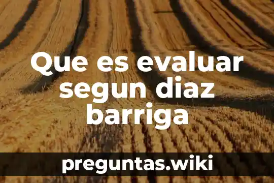 Que es evaluar segun diaz barriga