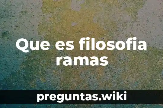 Que es filosofia ramas
