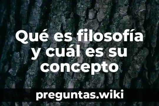 Qué es filosofía y cuál es su concepto