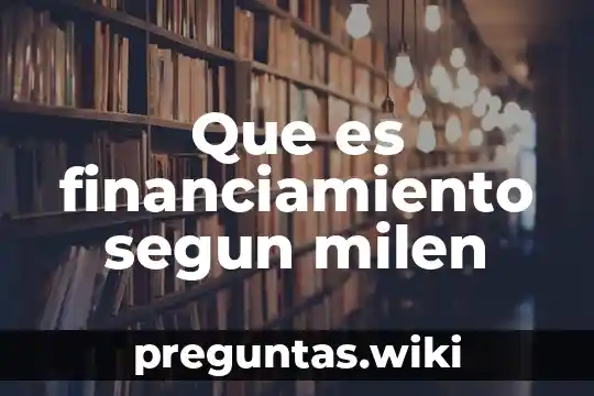 Que es financiamiento segun milen