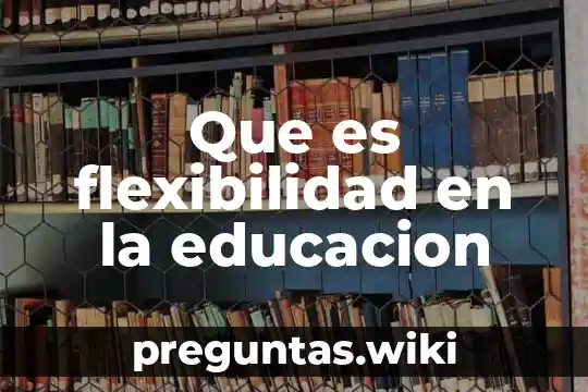 Que es flexibilidad en la educacion