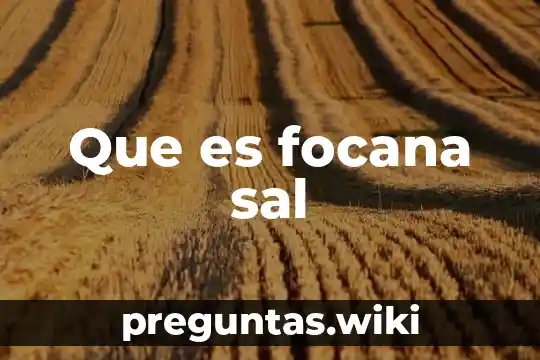 Que es focana sal