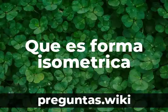 Que es forma isometrica