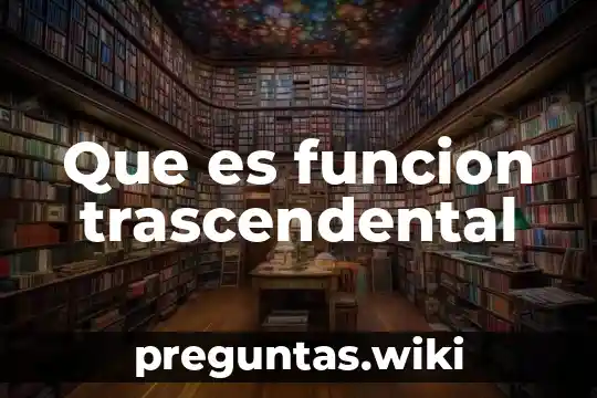 Que es funcion trascendental