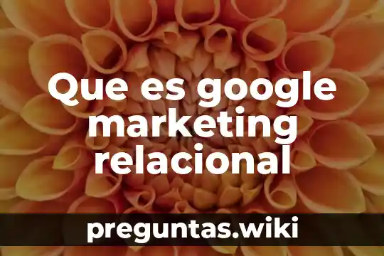 Que es google marketing relacional