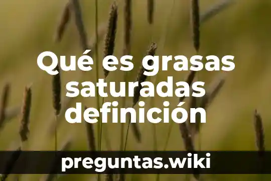 Qué es grasas saturadas definición