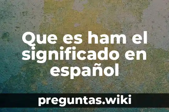 Que es ham el significado en español