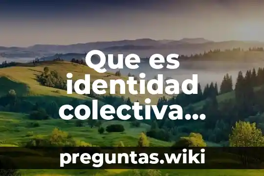 Que es identidad colectiva ejemplos