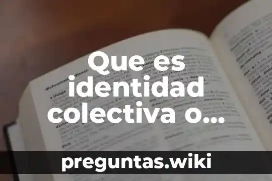 Que es identidad colectiva o social