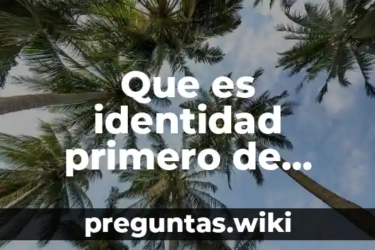 Que es identidad primero de primaria