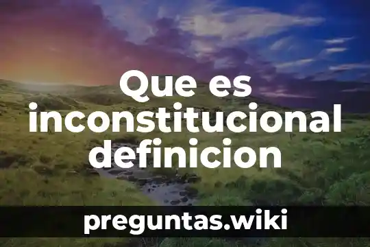 Que es inconstitucional definicion