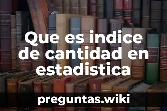 Que es indice de cantidad en estadistica