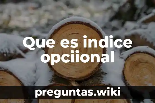 Que es indice opciional