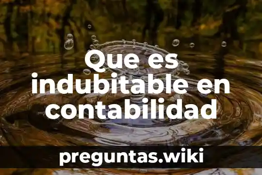 Que es indubitable en contabilidad