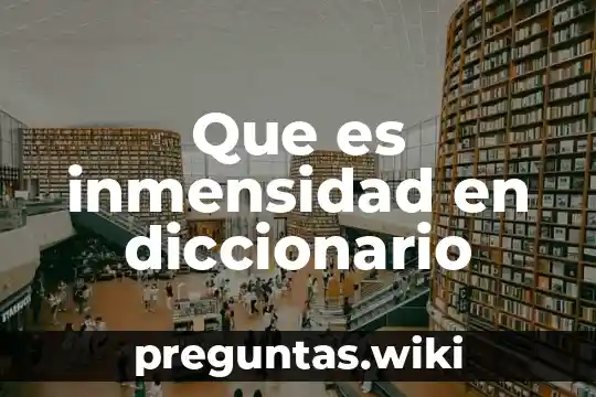 Que es inmensidad en diccionario