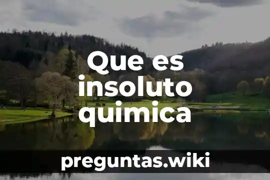 Que es insoluto quimica