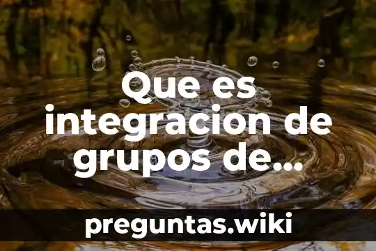 Que es integracion de grupos de trabajo
