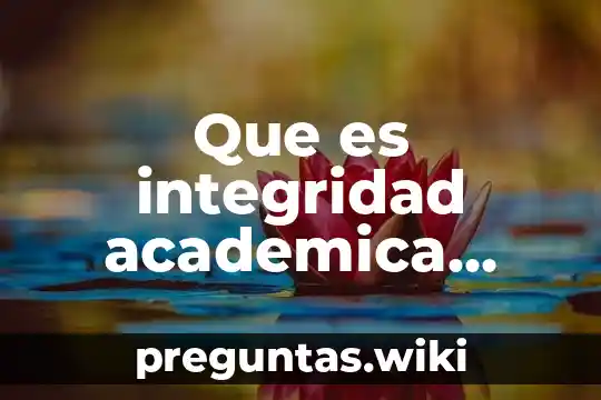 Que es integridad academica yahoo
