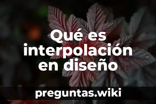 Qué es interpolación en diseño