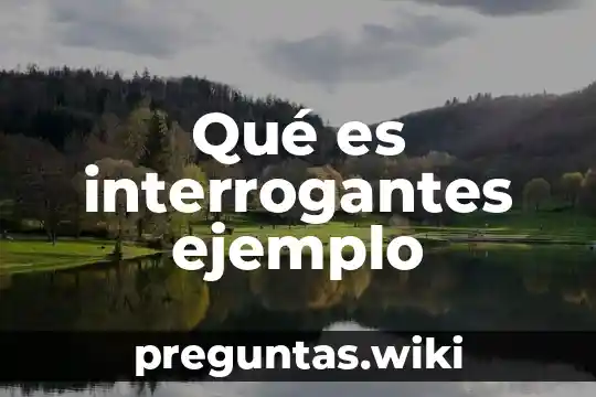 Qué es interrogantes ejemplo
